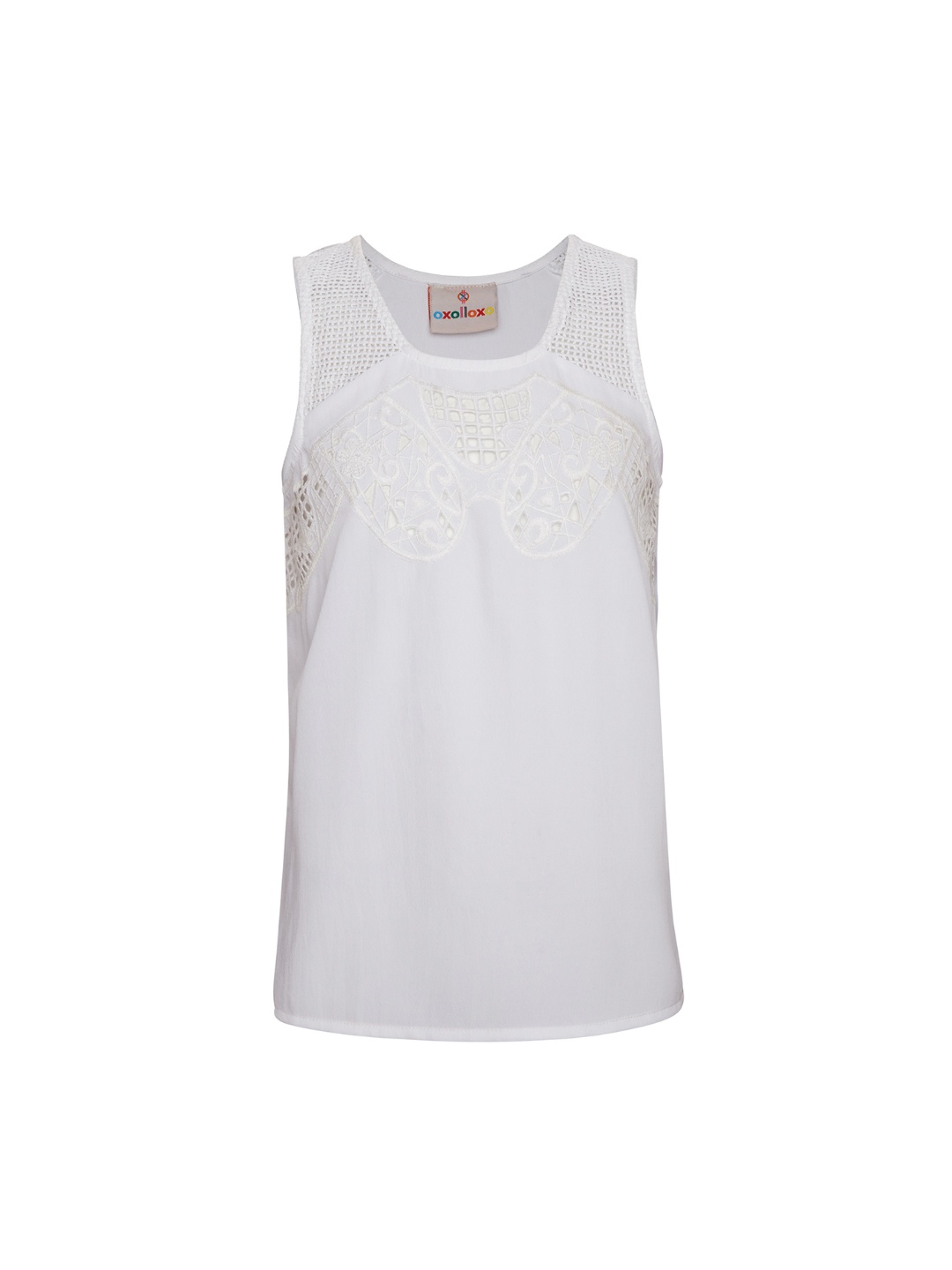 

Oxolloxo Girls White Self Design Top