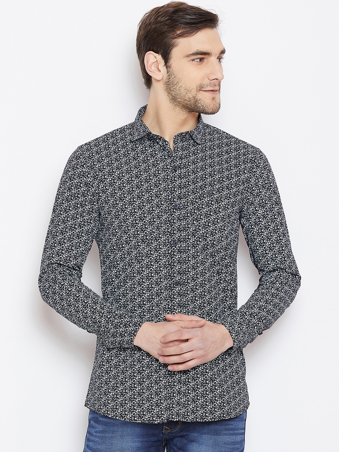 

Duke Men Blue Regular Fit Printed Casual Shirt