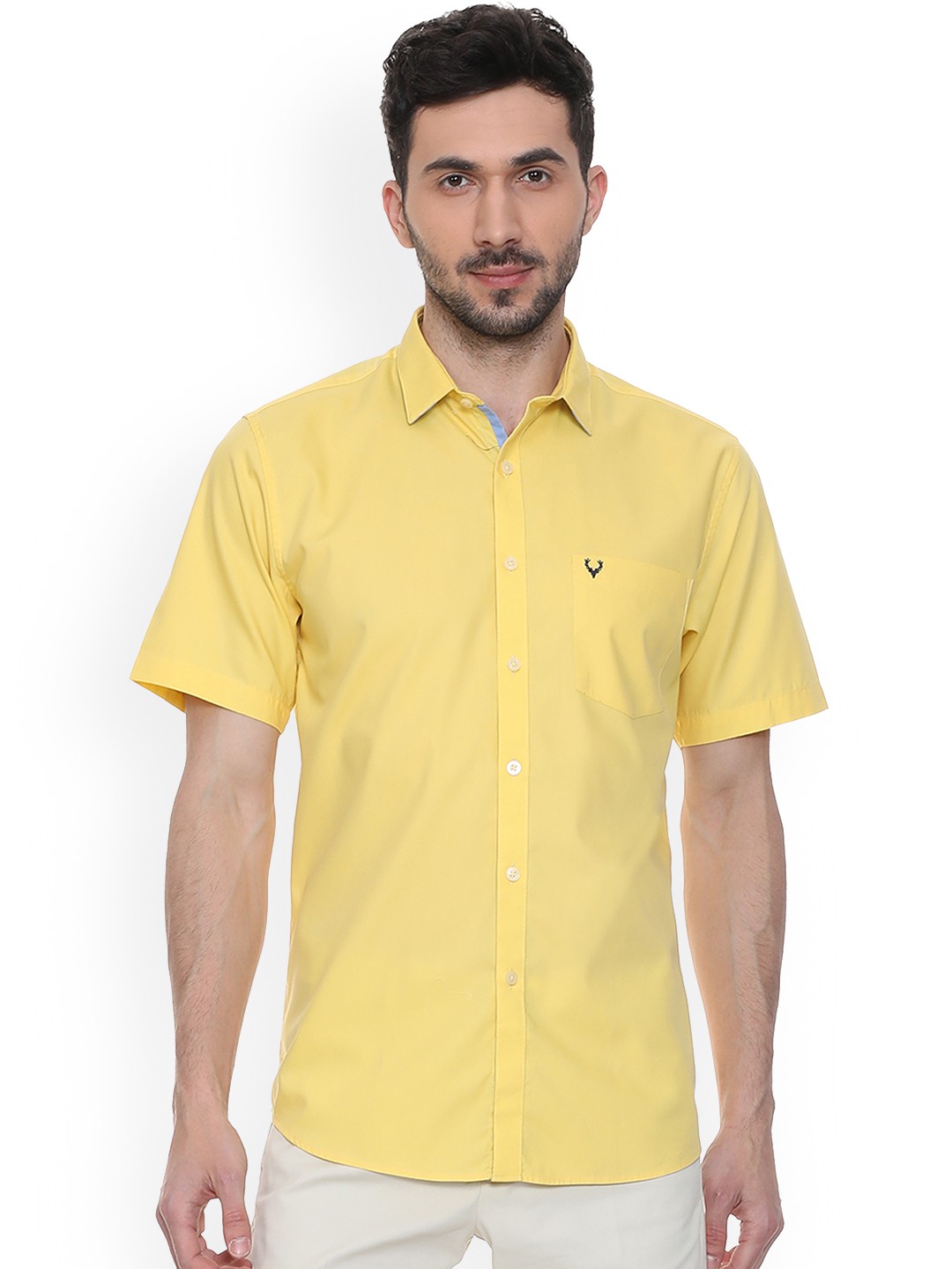 

Allen Solly Men Yellow Slim Fit Solid Casual Shirt