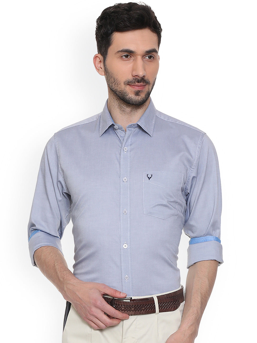 

Allen Solly Men Blue Slim Fit Solid Casual Shirt