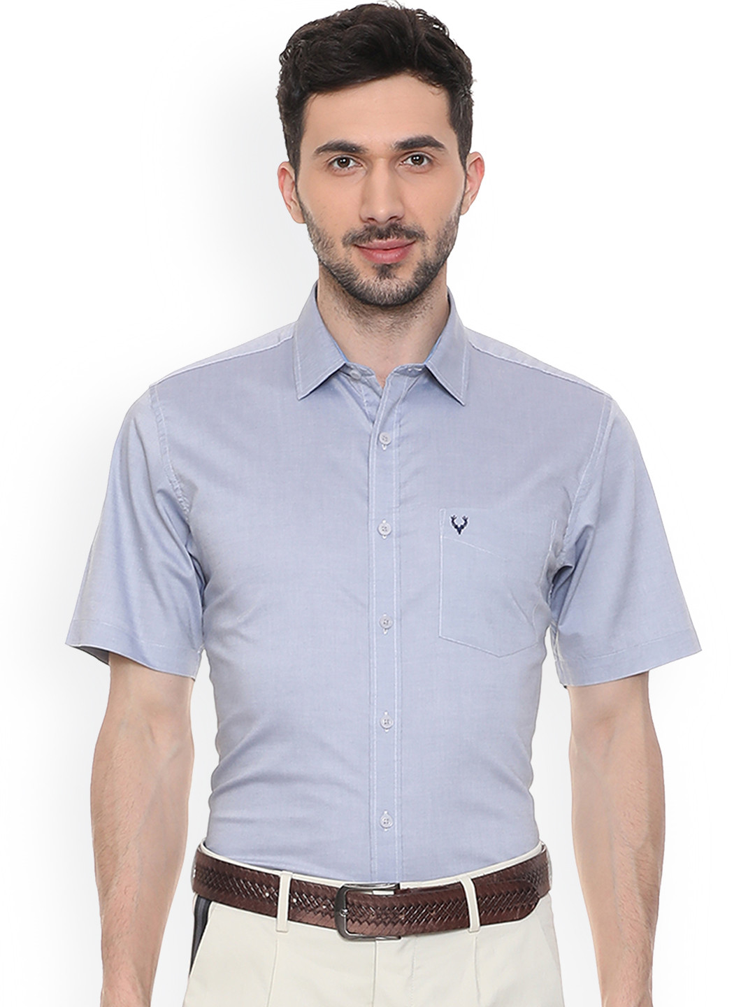

Allen Solly Men Blue Slim Fit Solid Casual Shirt