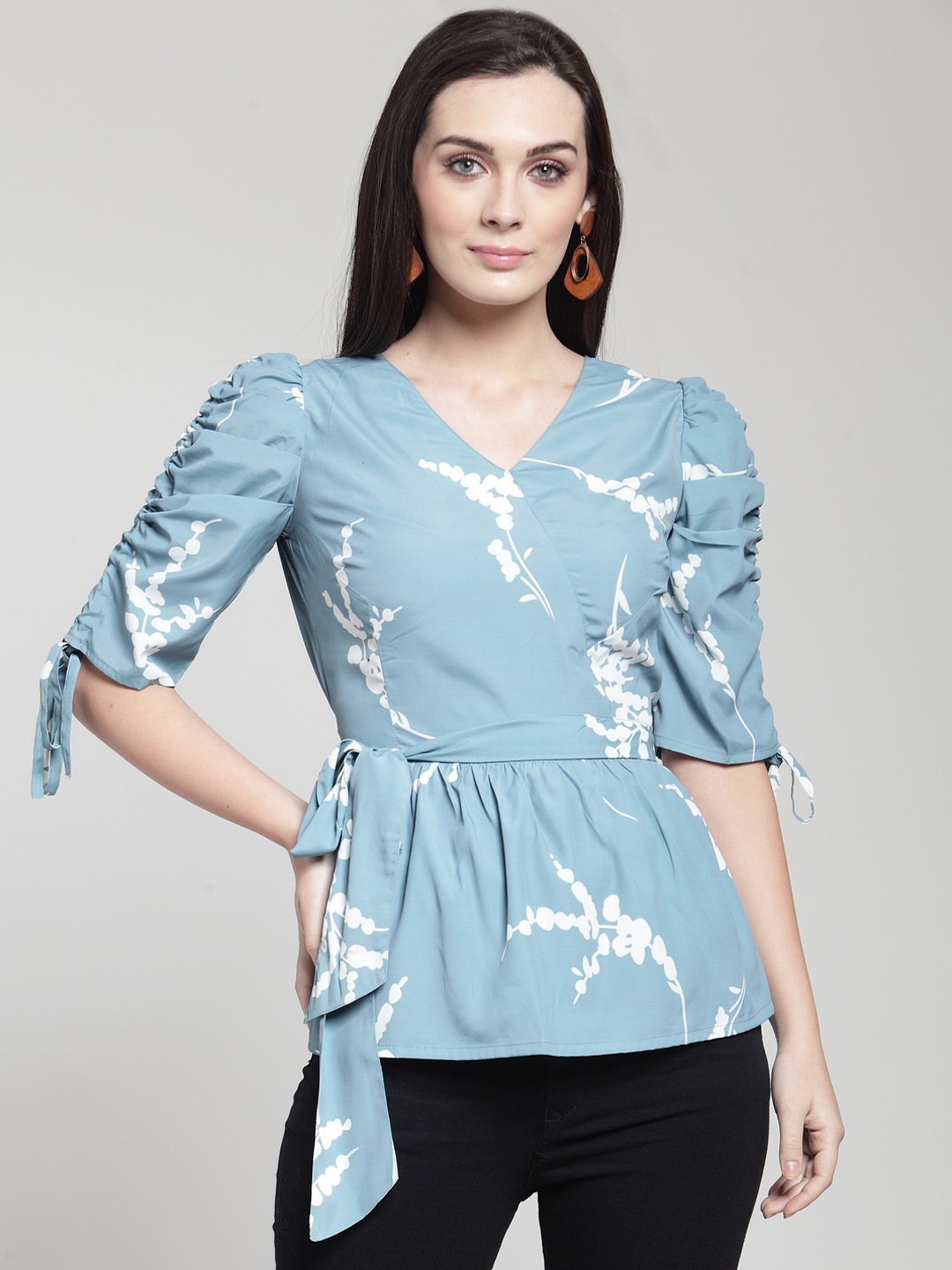 

plusS Studio Burgundy Ruffles Top, Blue