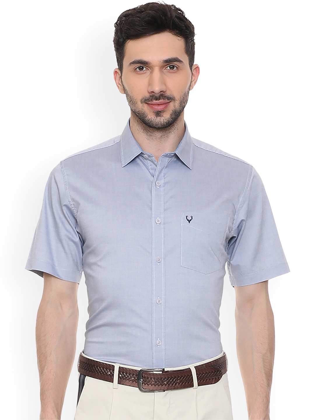 

Allen Solly Men Blue Slim Fit Solid Casual Shirt