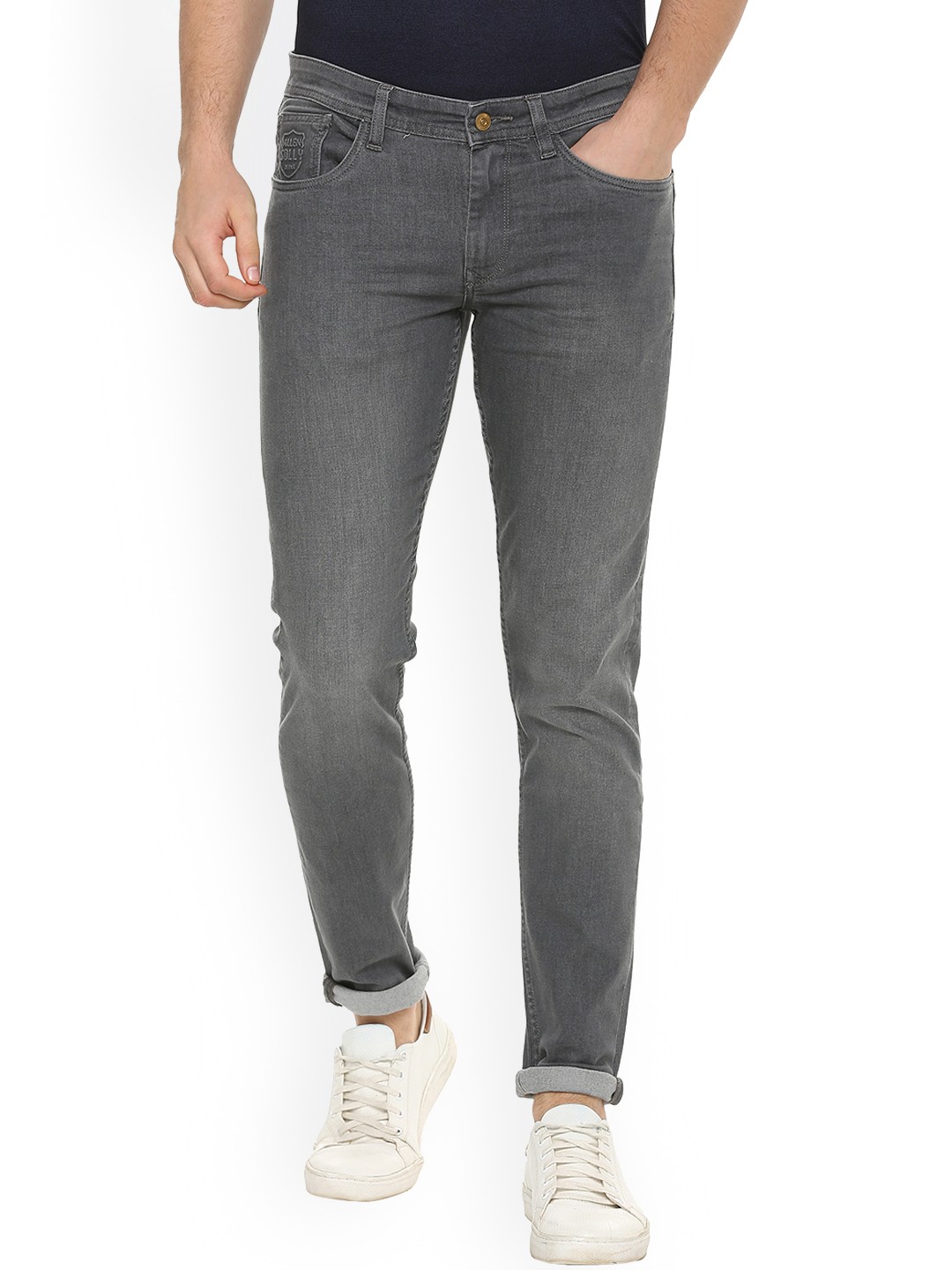 

Allen Solly Men Grey Slim Fit Mid-Rise Clean Look Stretchable Jeans