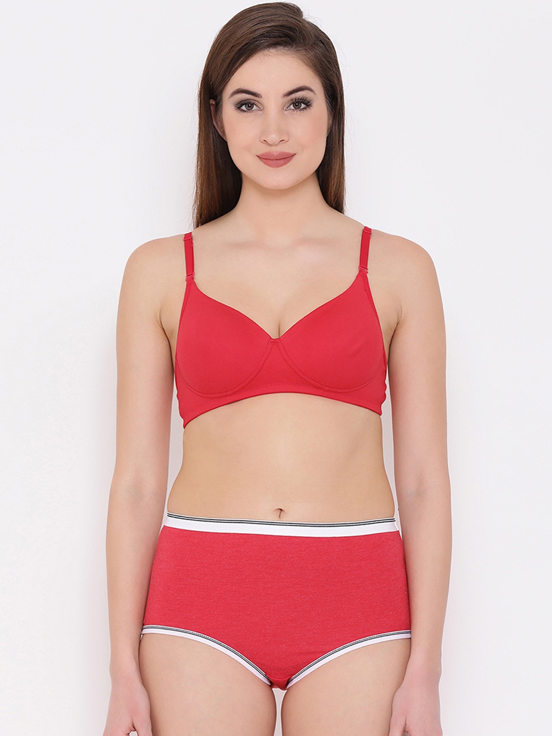 

Cloiva Women Red Lingerie Set COMBBP03440B