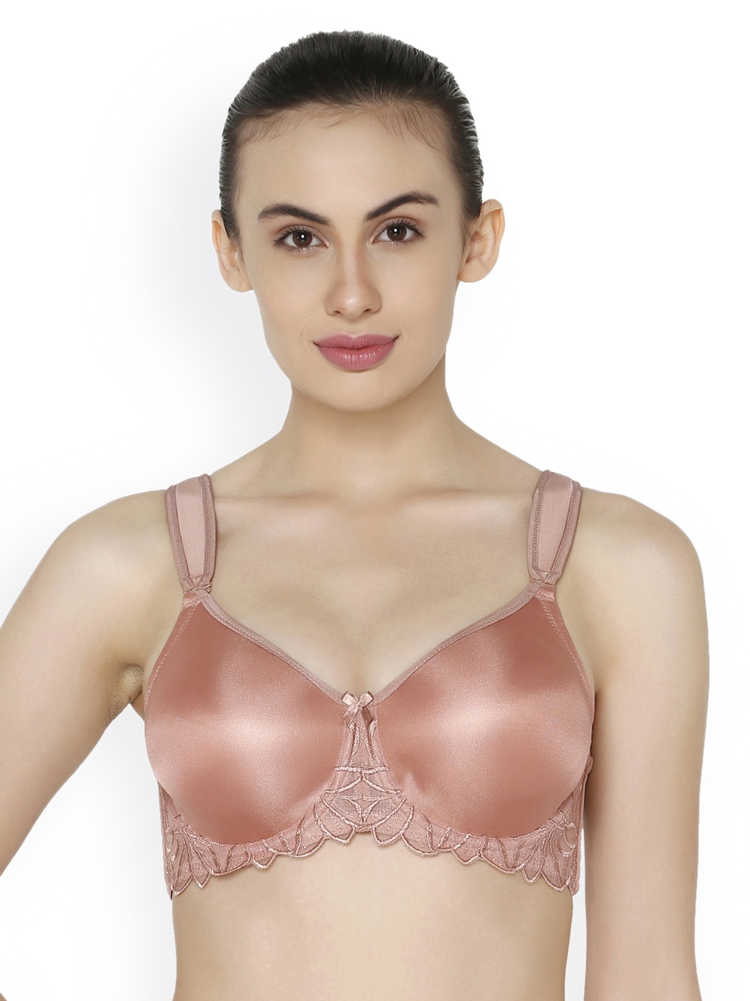 

Triumph Minimizer 151 Wired Non Padded Comfortable Support Big Cup Bra, Peach
