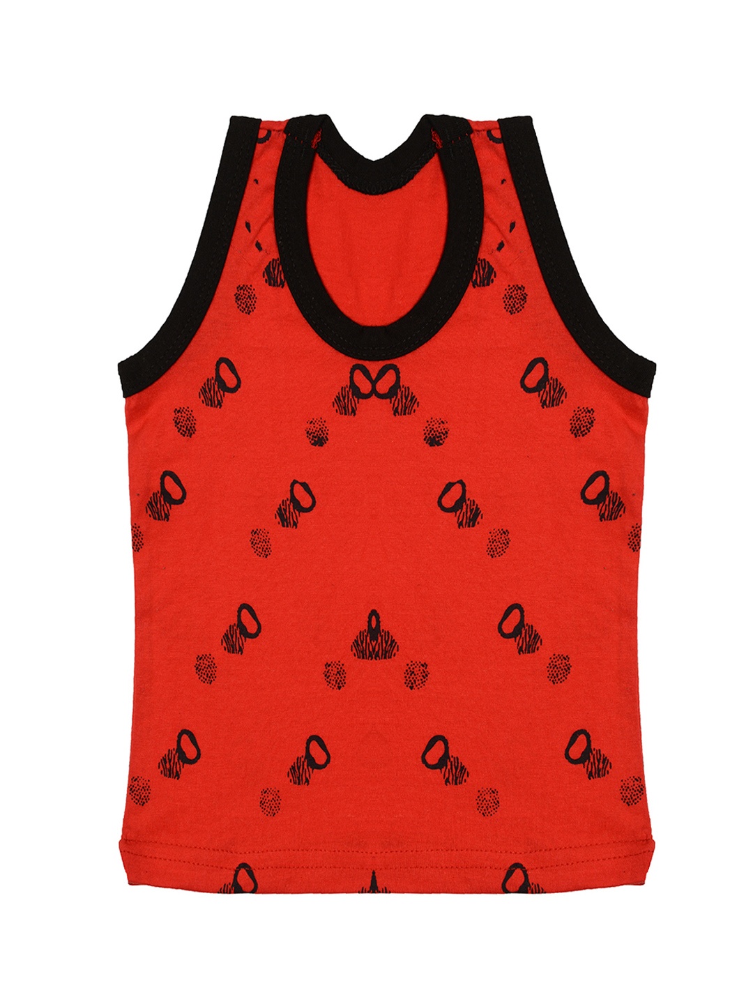 

TINY HUG Boys Red & Black Printed Innerwear Vest TINY HUG 0103