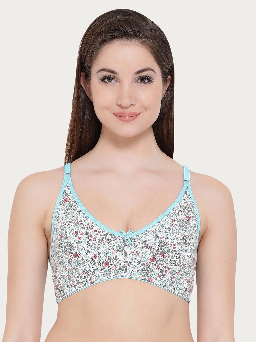 

Clovia Cotton Non-Padded Non-Wired Printed Bra, White