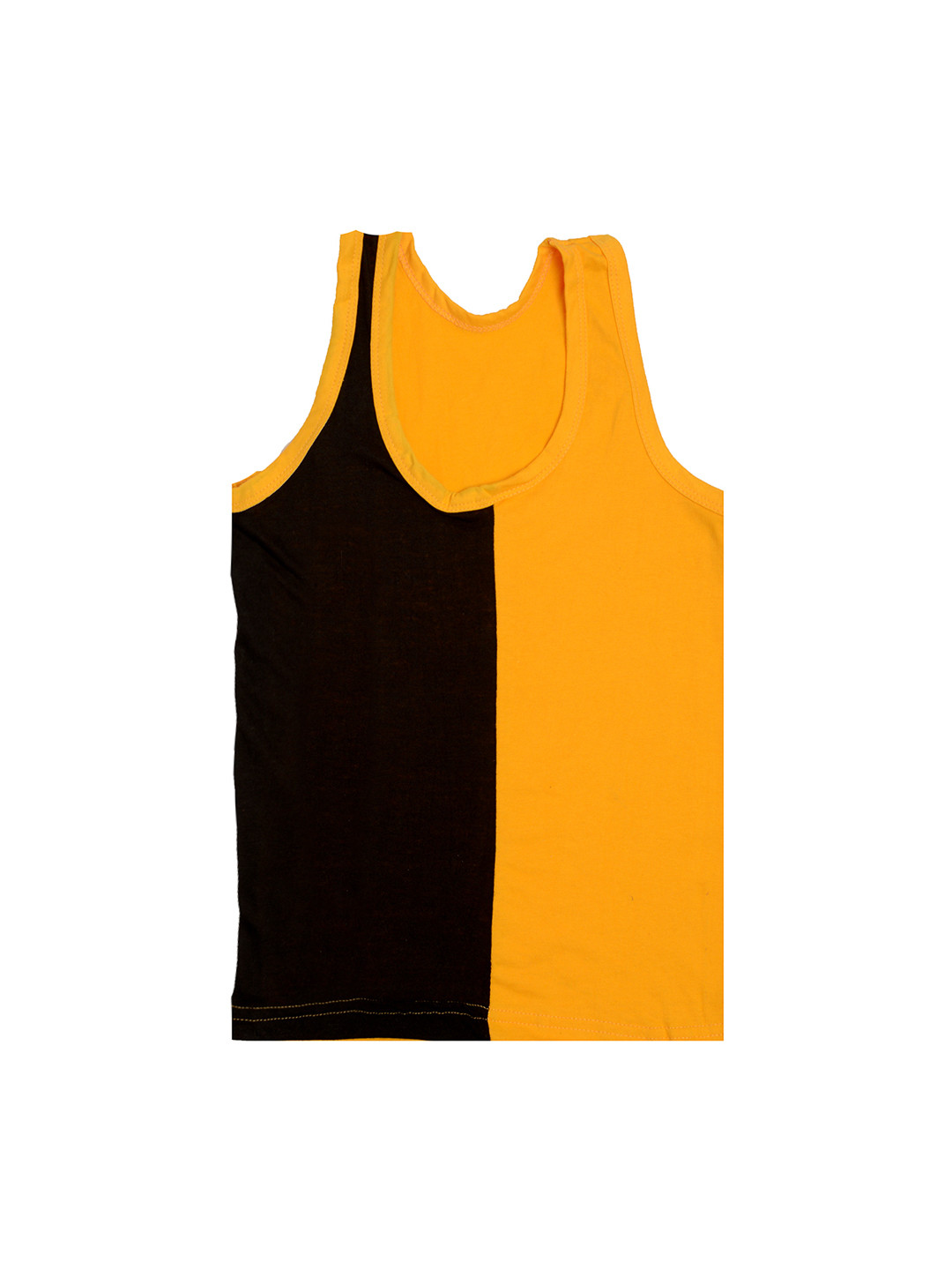 

TINY HUG Boys Yellow & Black Colourblocked Innerwear Vest TINY HUG 0101