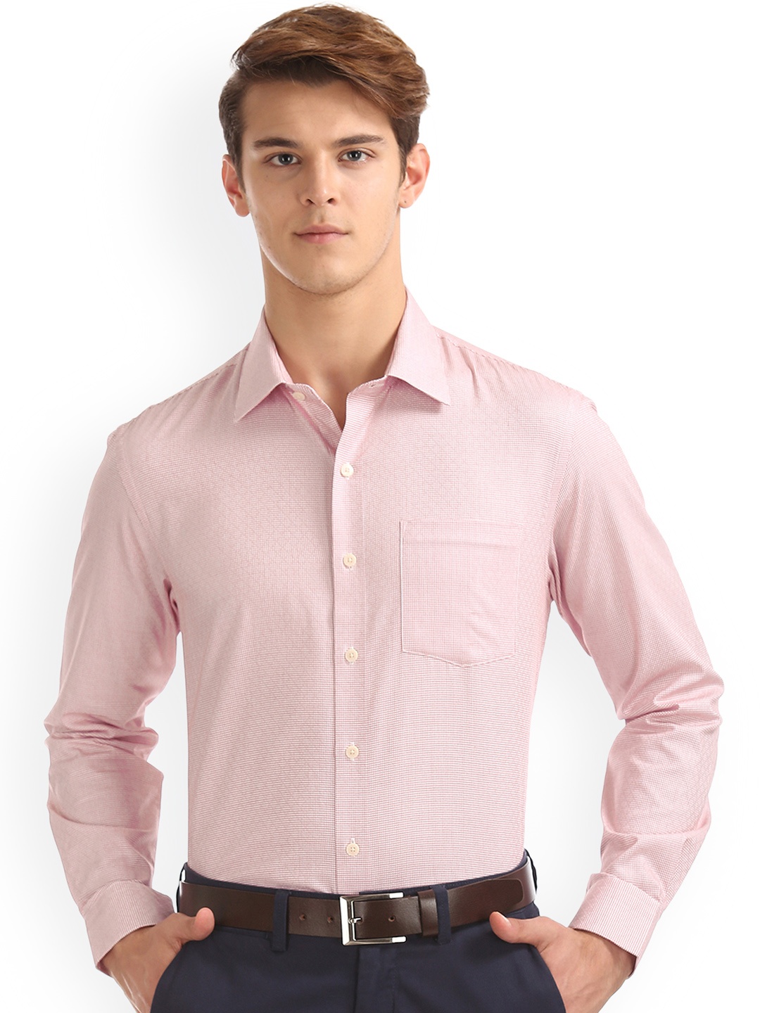 

Arrow Men Red & White Slim Fit Checked Formal Shirt