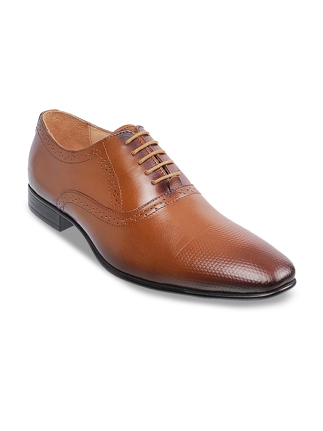 

Mochi Men Tan Brown Leather Formal Oxfords