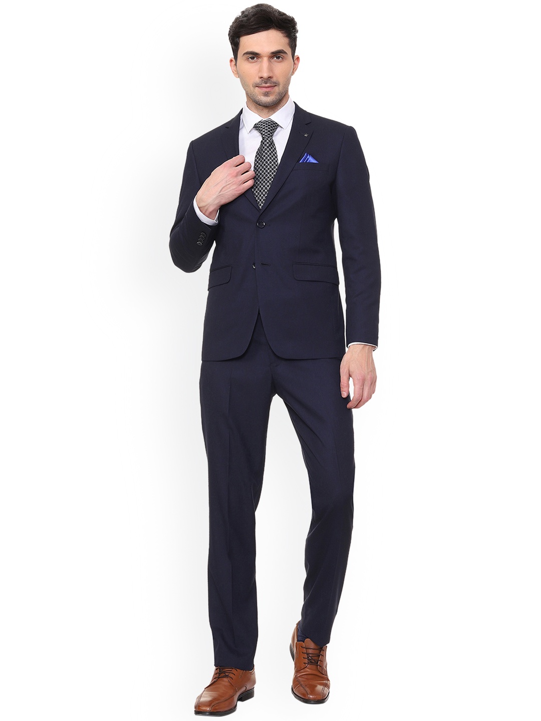 

Louis Philippe Men Navy Blue Solid Slim-Fit Single-Breasted Suit
