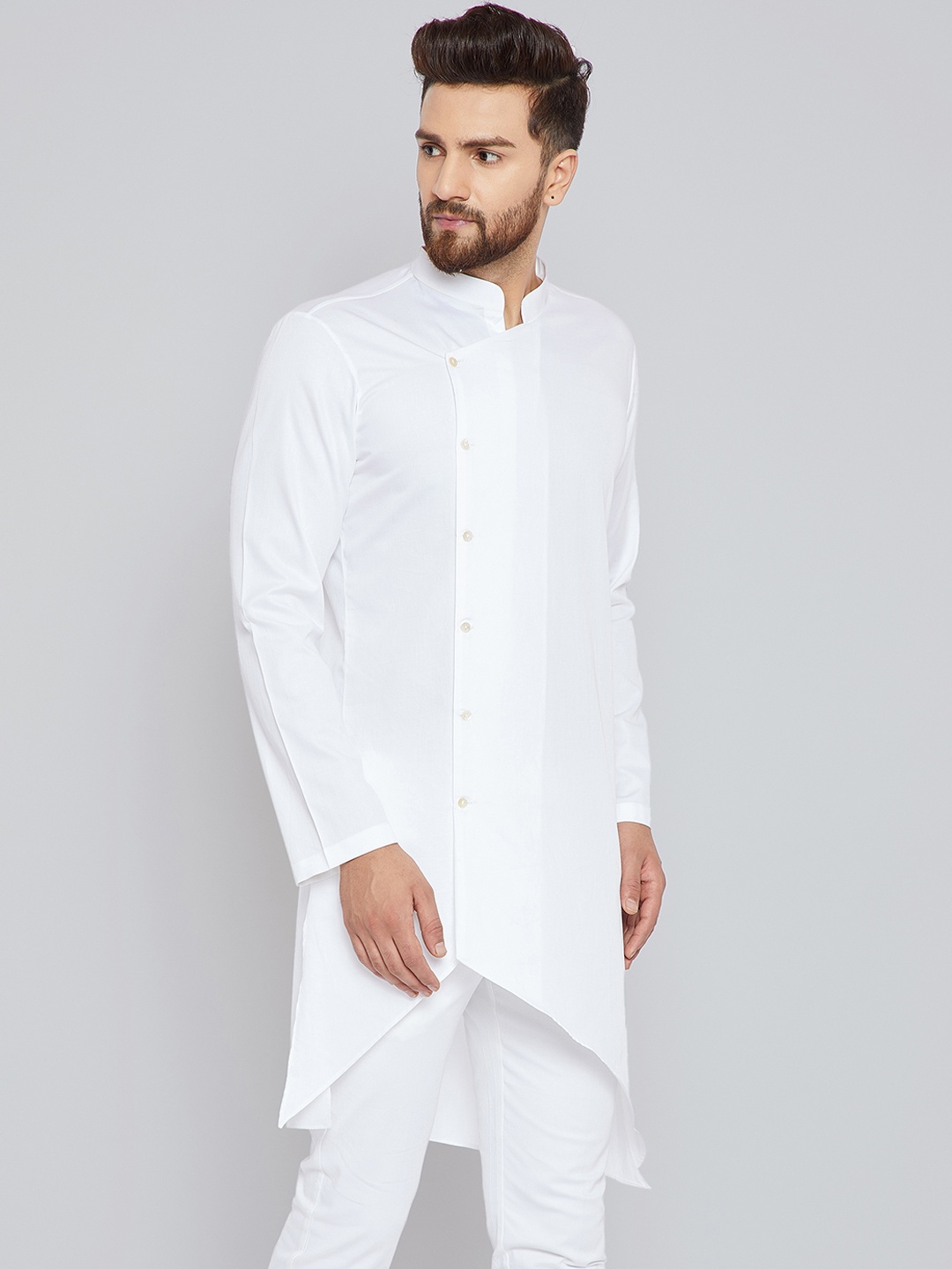 See Designs Men White Solid Kurta with Pyjamas