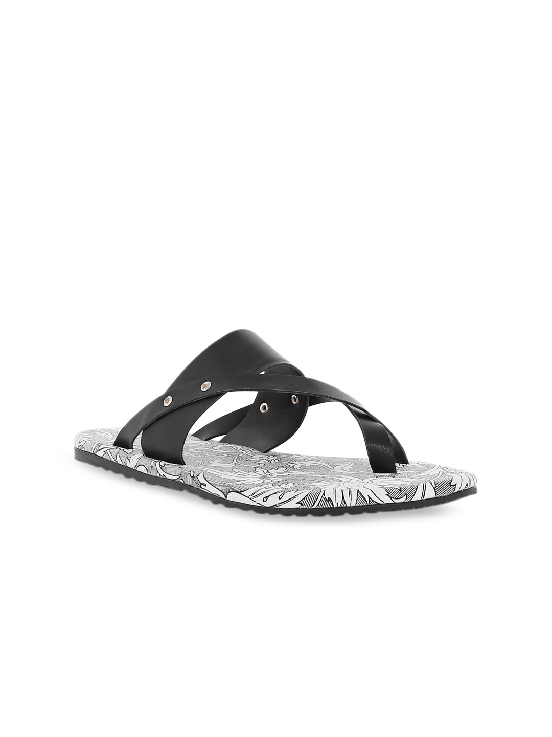 

Kanvas Men Black Comfort Leather Sandals