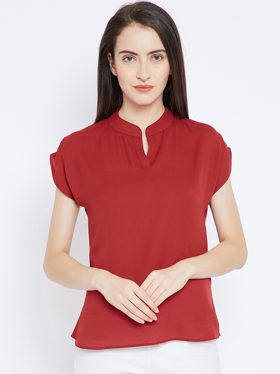 

Imfashini Women Red Solid Top