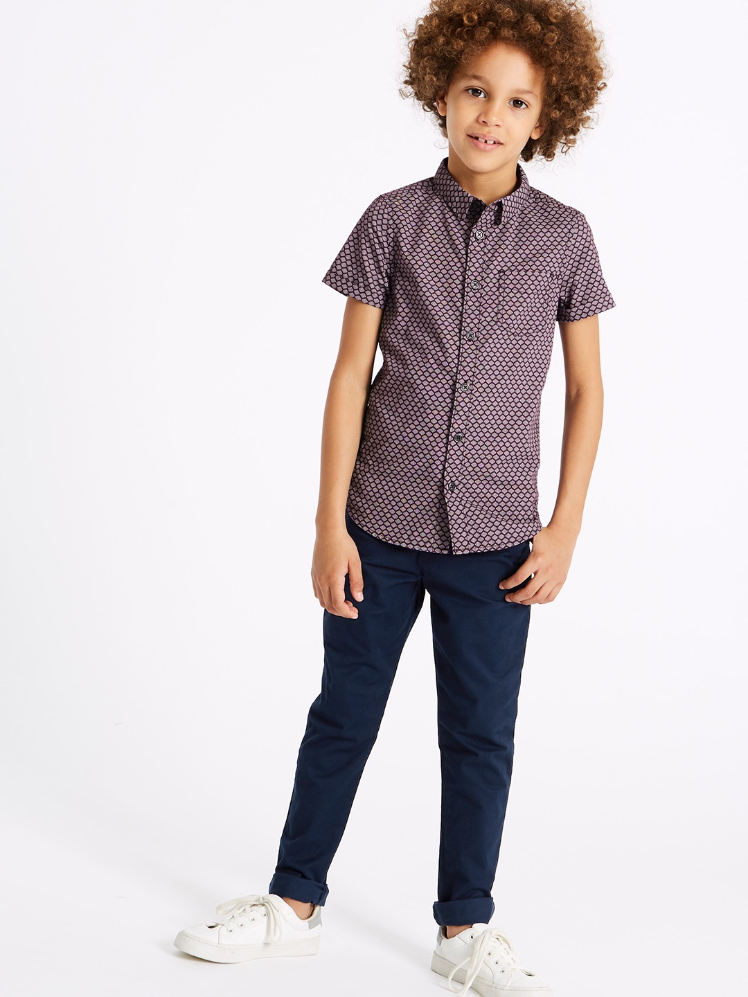 

Marks & Spencer Boys Navy Blue Slim Fit Solid Regular Trousers