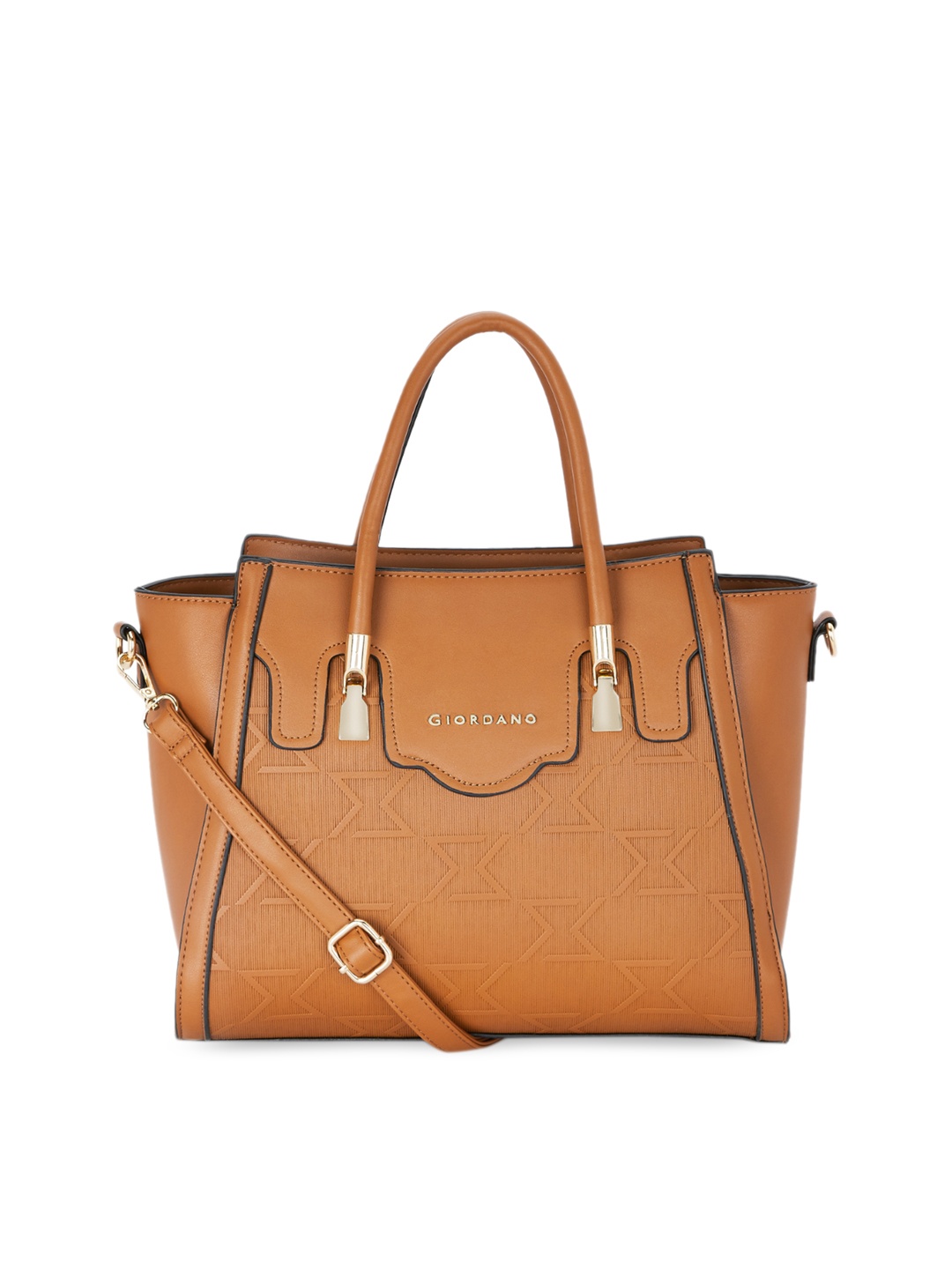 

GIORDANO Orange Textured Handheld Bag