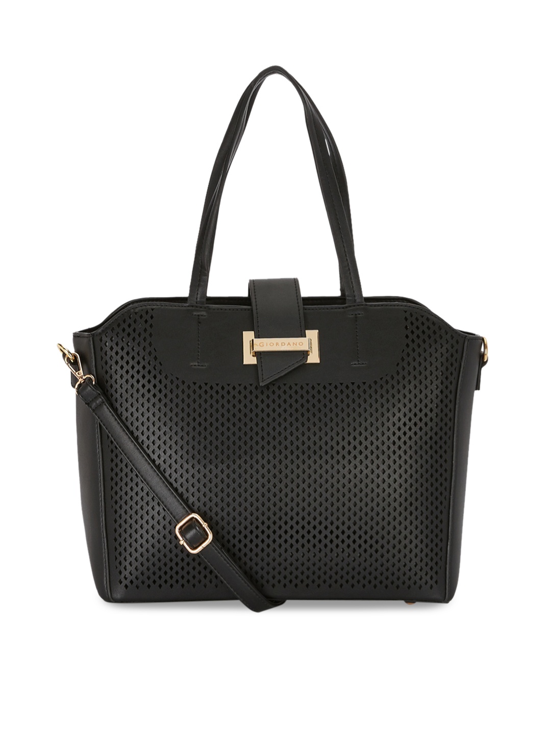 GIORDANO Black Textured Shoulder Bag