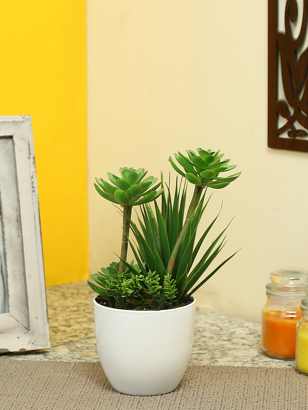 Aapno Rajasthan Green Artificial Plant with Plastic Pot