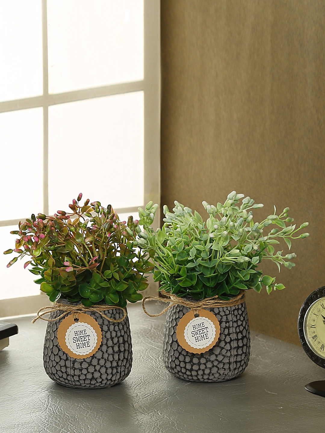

Aapno Rajasthan Set of 2 Artificial Plants with Pots, Green