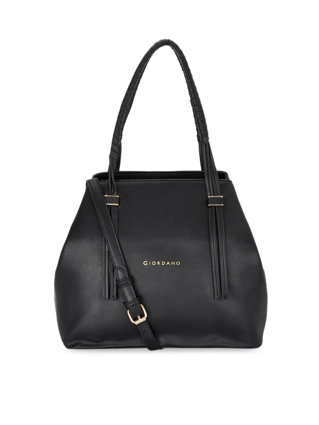 

GIORDANO Black Solid Handheld Bag