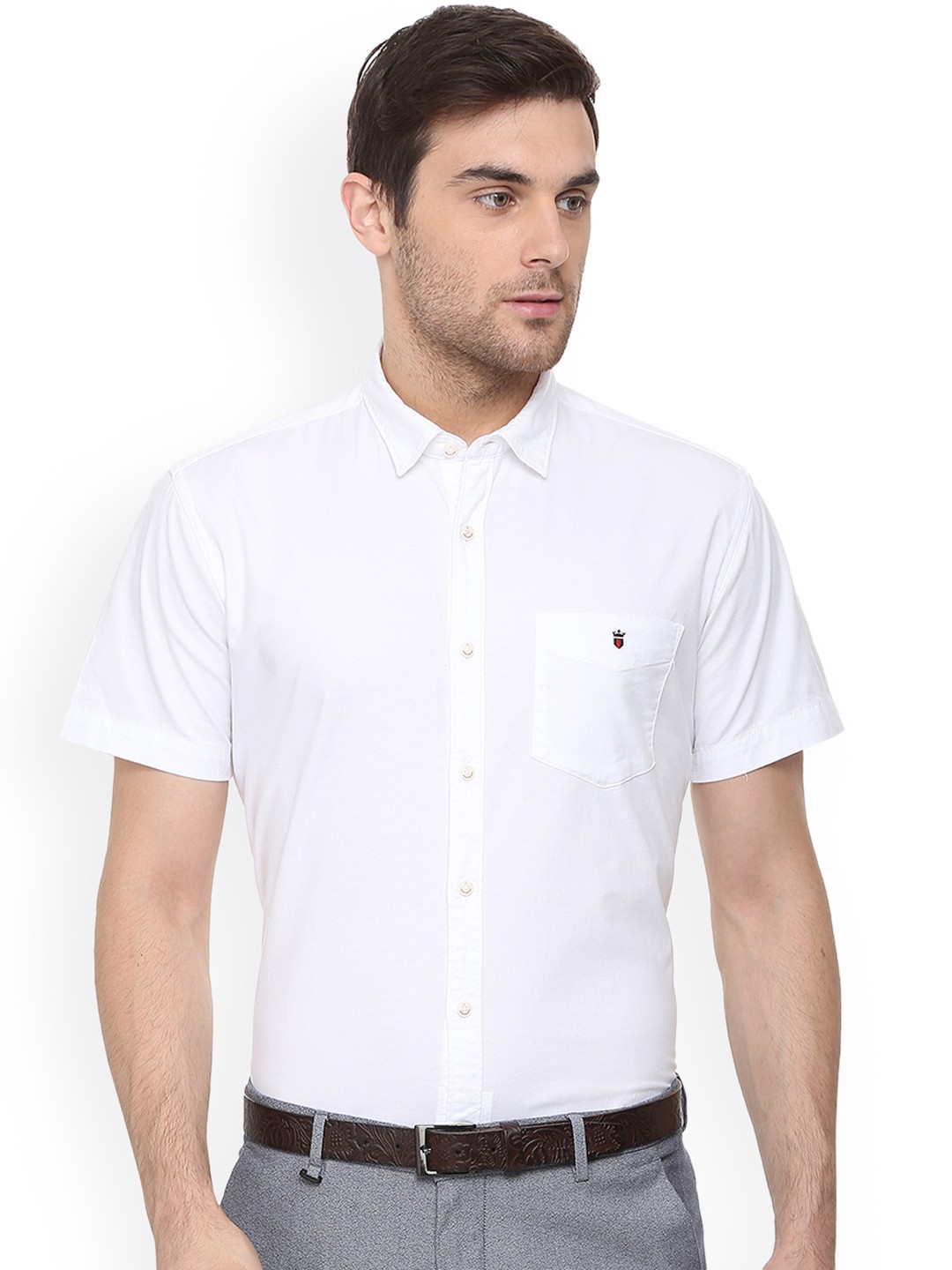 

Louis Philippe Men White Slim Fit Solid Formal Shirt
