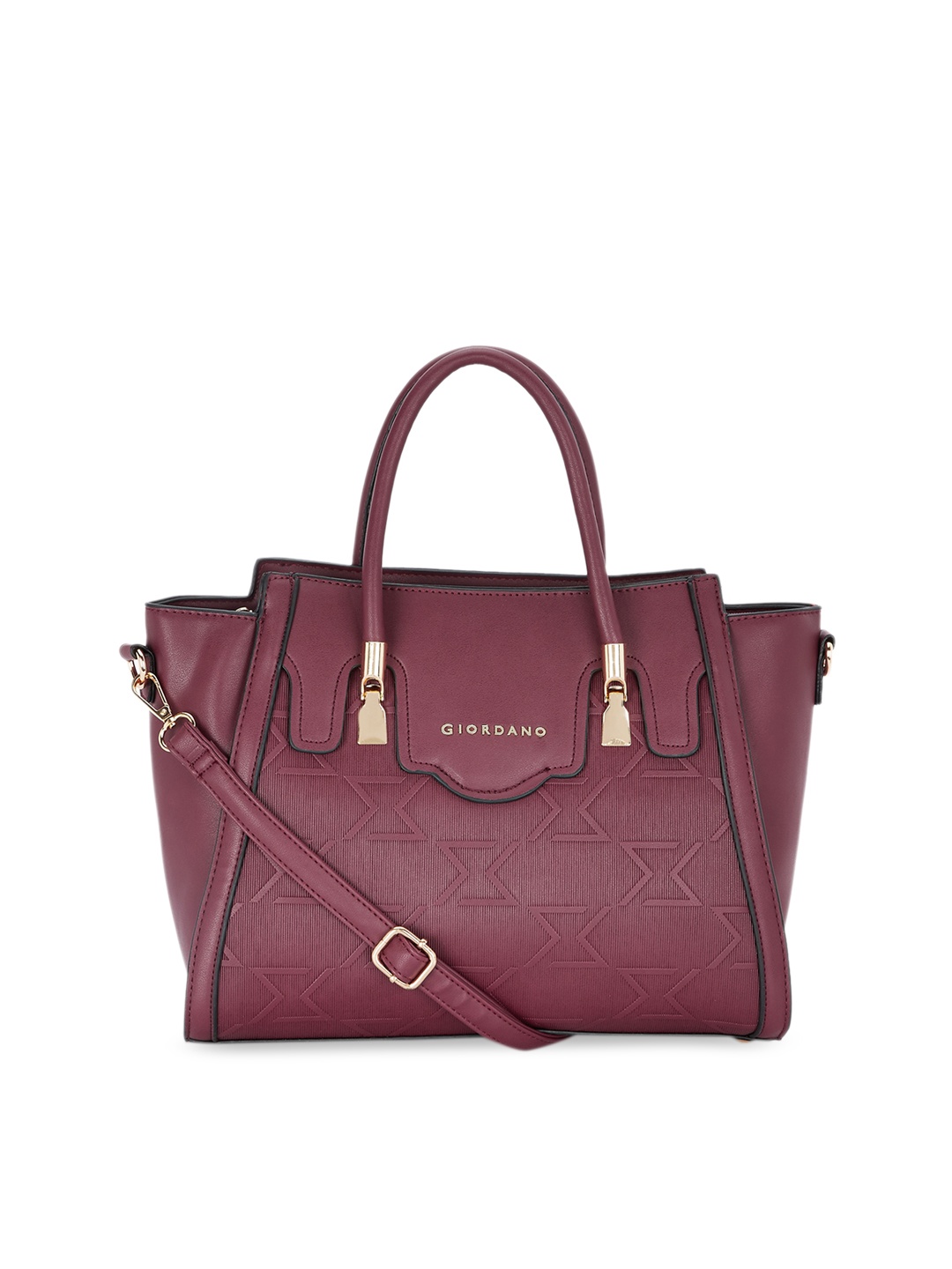 

GIORDANO Maroon Textured Handheld Bag