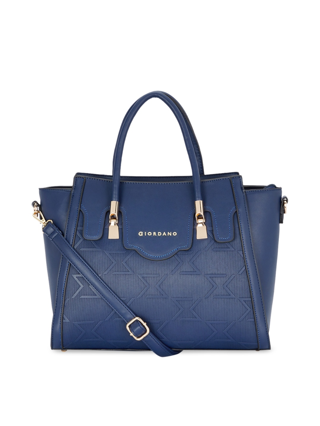 

GIORDANO Blue Textured Handheld Bag