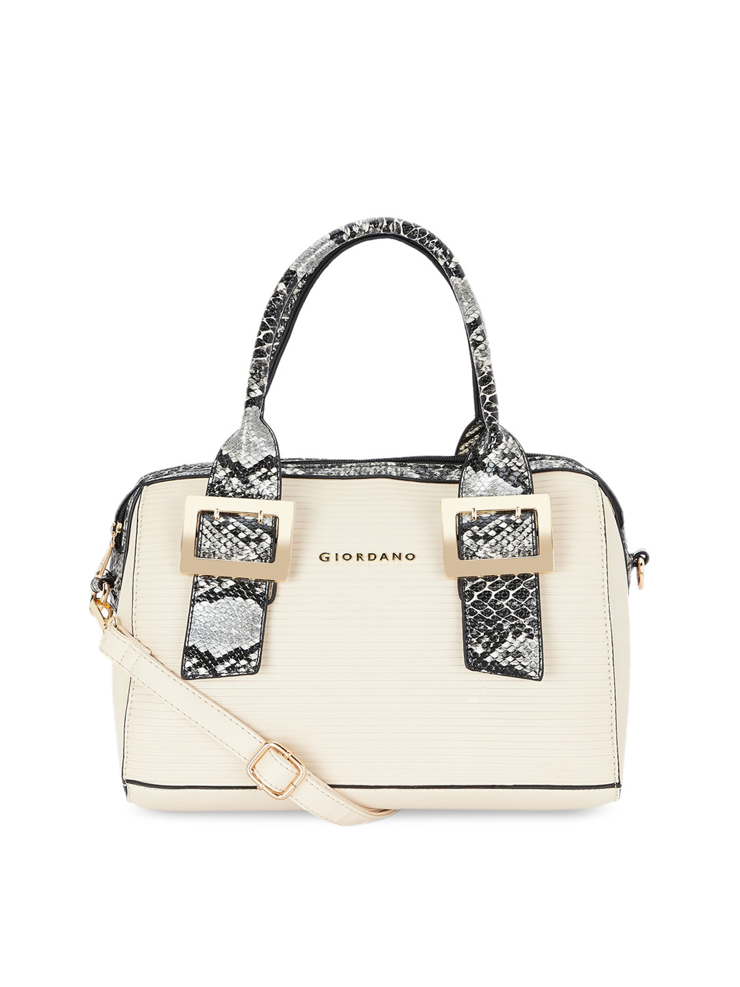 

GIORDANO Off-White Textured Handheld Bag