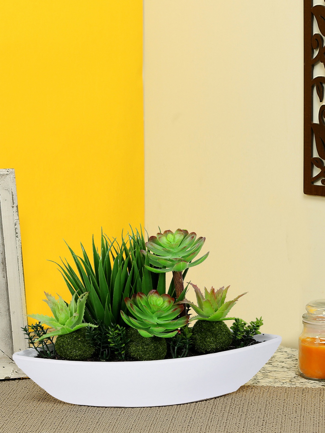 

Aapno Rajasthan Green Artificial Plant with Plastic Pot