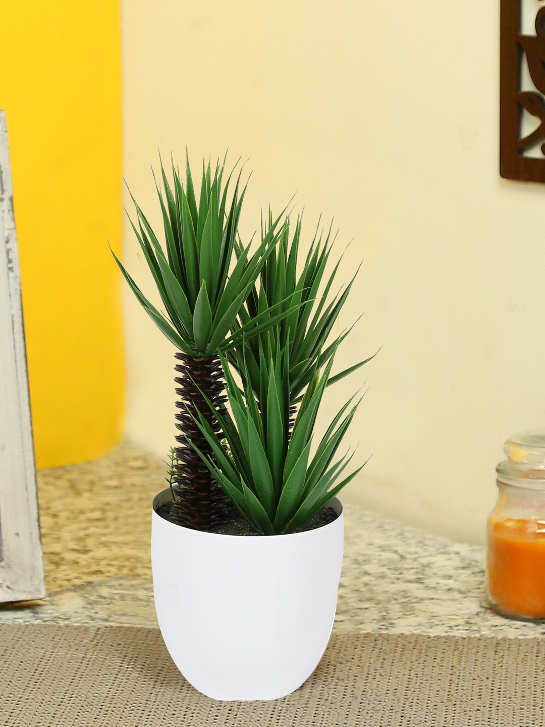 Aapno Rajasthan Green Artificial Plant with ABS Plastic Pot
