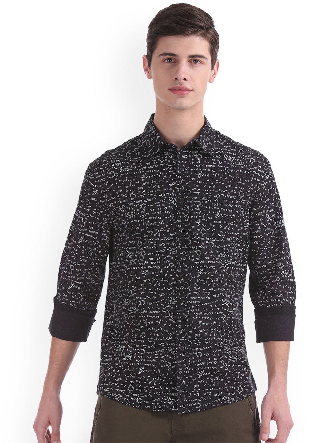

Colt Men Black Regular Fit Printed Casual Shirt