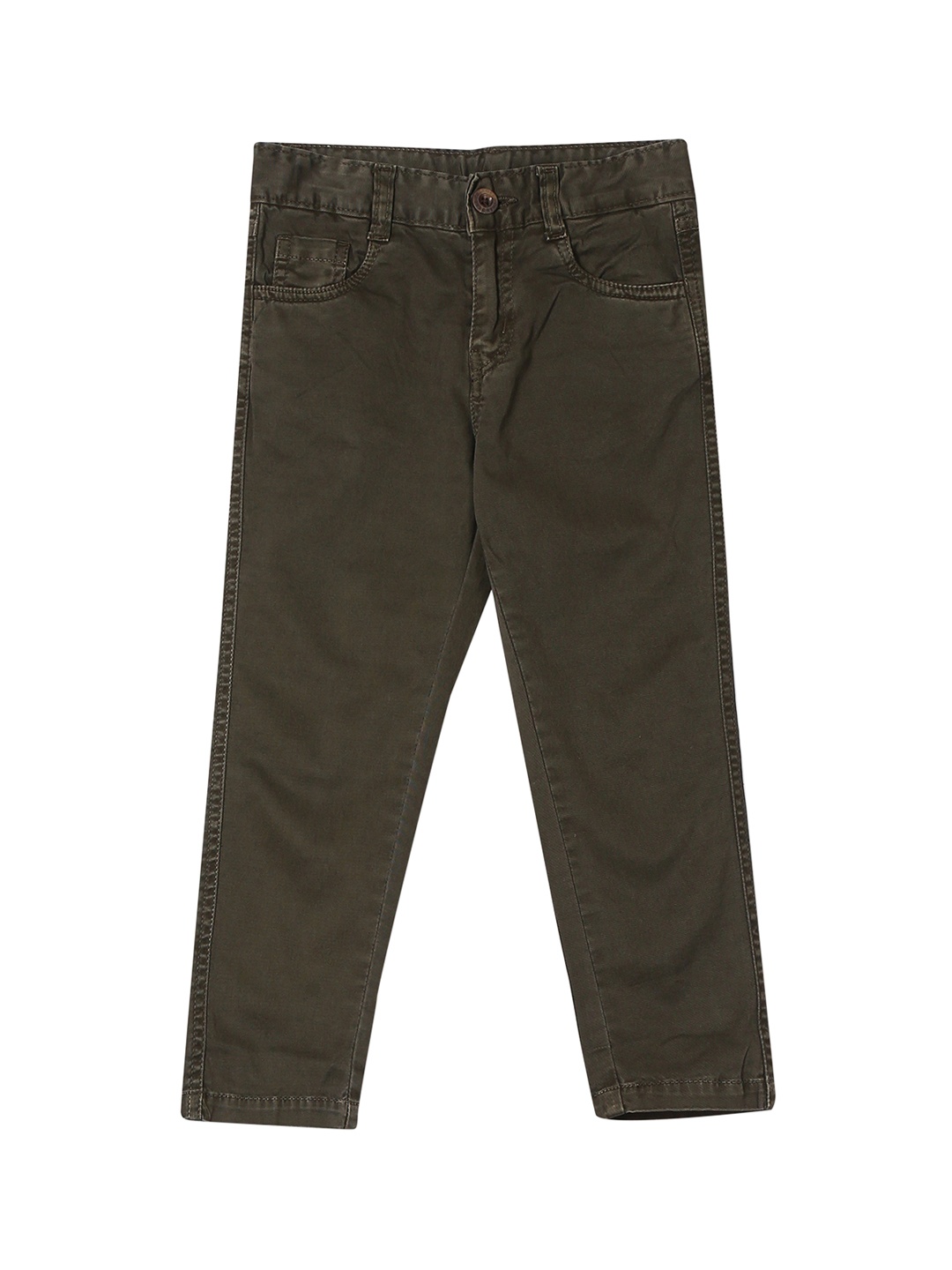 

Cherokee Boys Green Regular Fit Solid Regular Trousers