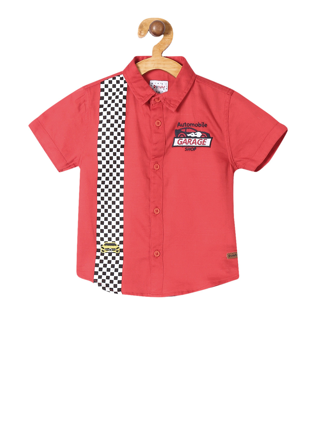 

Donuts Boys Red Regular Fit Checked Casual Shirt