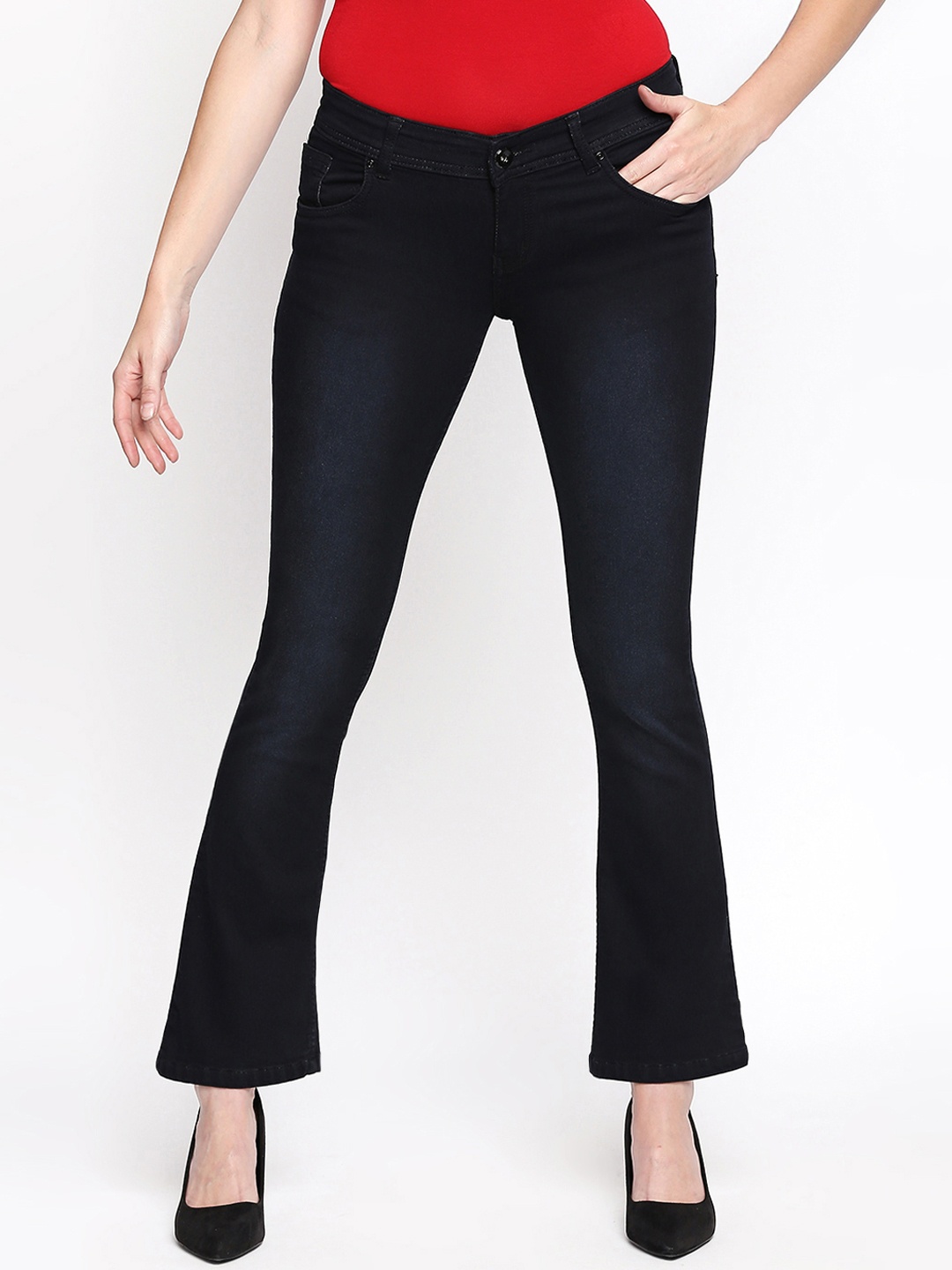 

High Star Women Black Slim Fit Mid-Rise Clean Look Stretchable Jeans