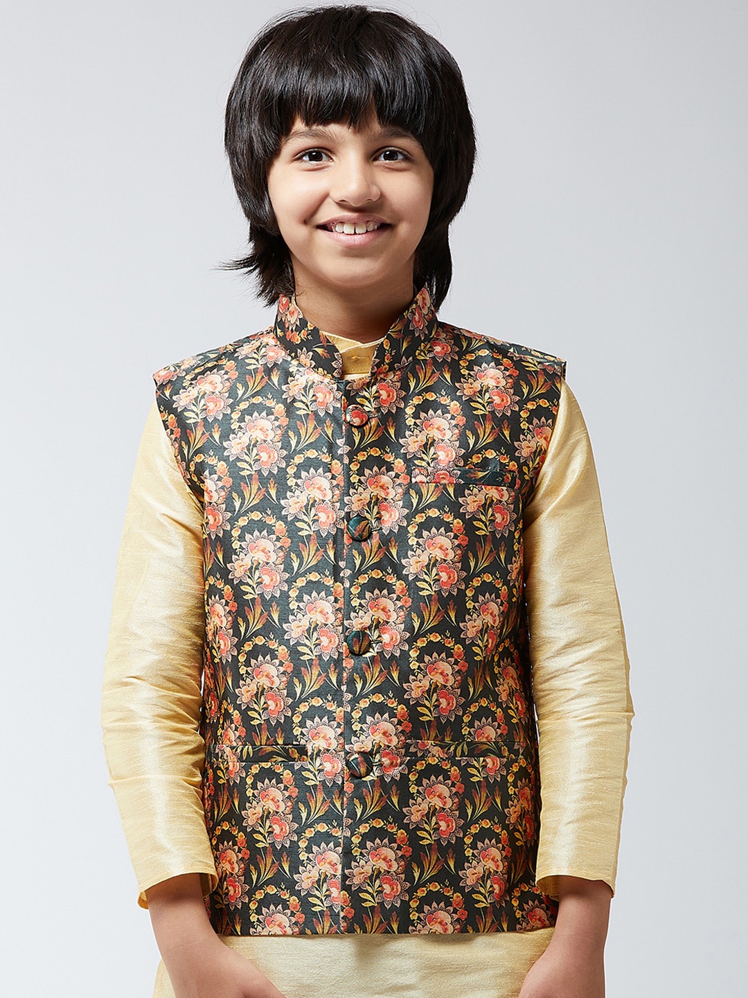 

SOJANYA Boys Multicoloured Printed Nehru Jacket, Multi