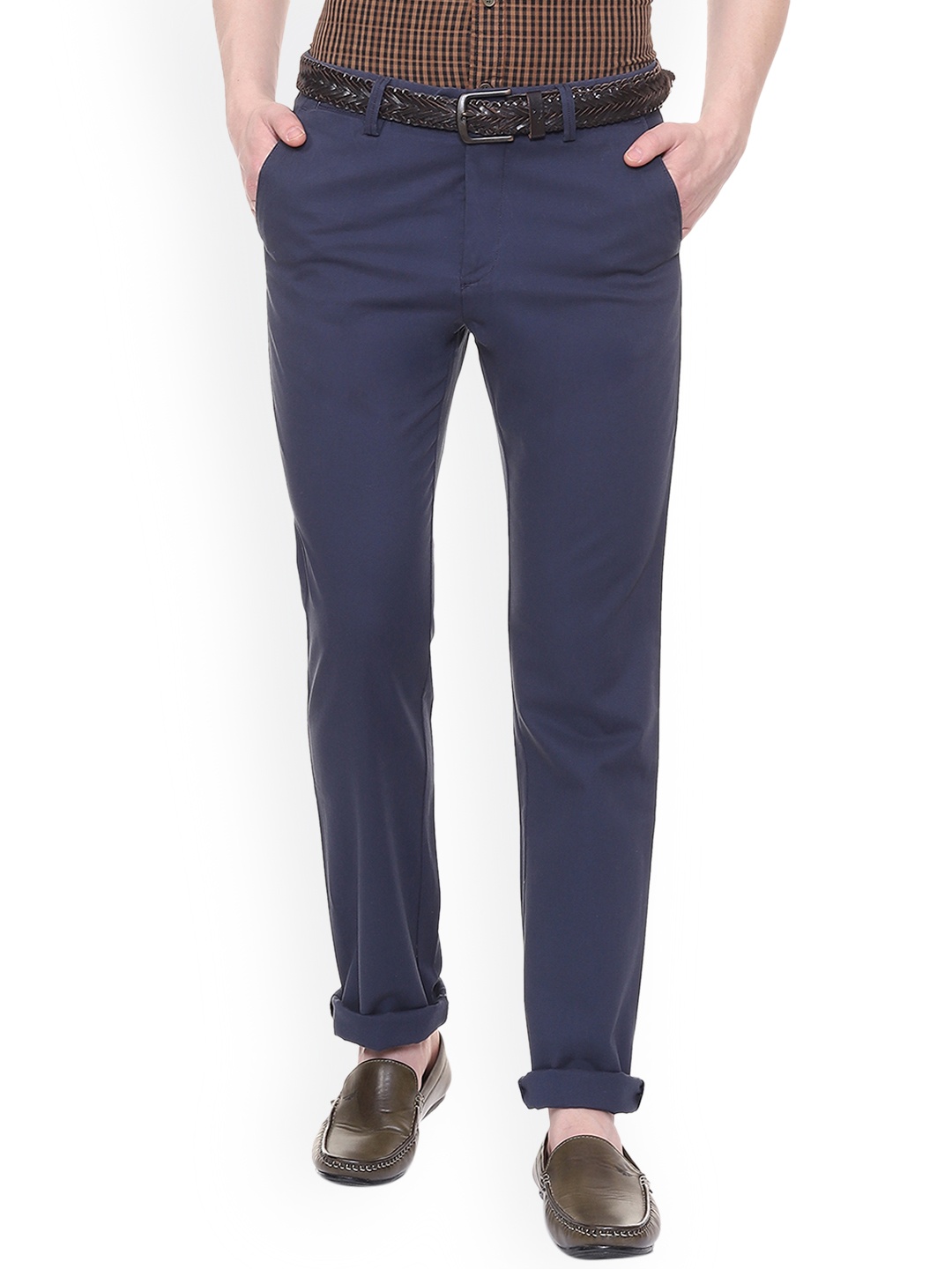 

Allen Solly Men Blue Regular Fit Self Design Regular Trousers