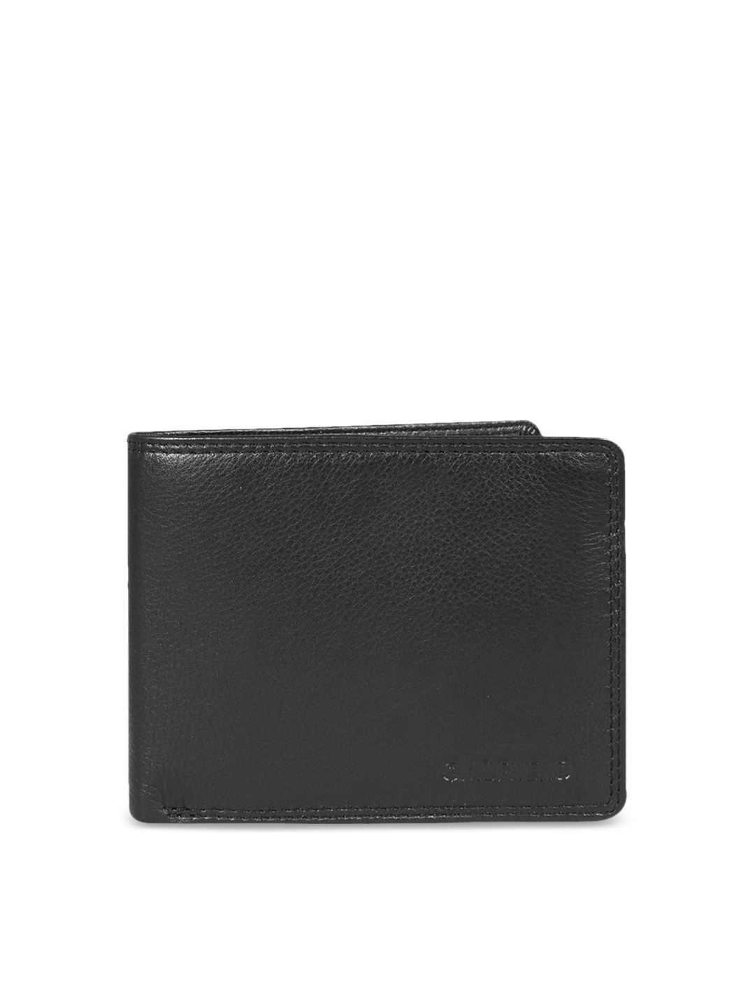 

CALFNERO Men Black Solid Leather Two Fold Wallet