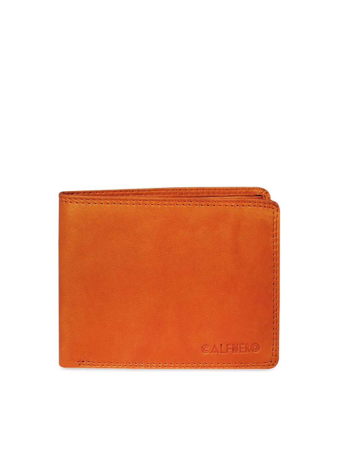 

CALFNERO Men Tan Brown Solid Leather Two Fold Wallet