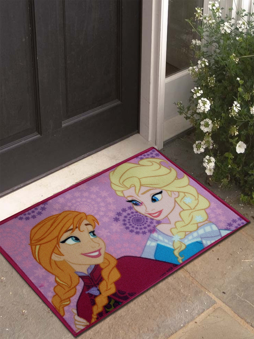 Disney Purple & Brown Frozen Printed Anti-Skid Doormat