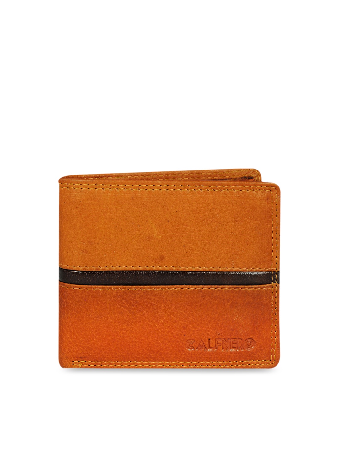

CALFNERO Men Brown Solid Two Fold Wallet