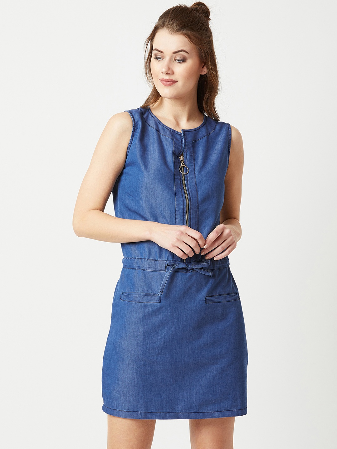 

Miss Chase Women Lightweight Solid Sheath Dress, Blue