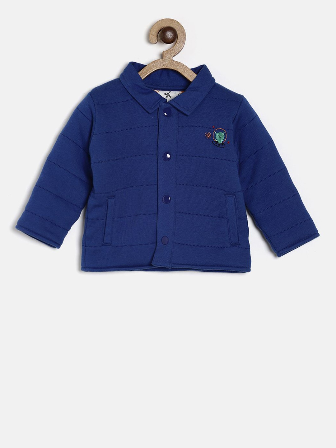 

MINI KLUB Boys Navy Blue Solid Padded Jacket