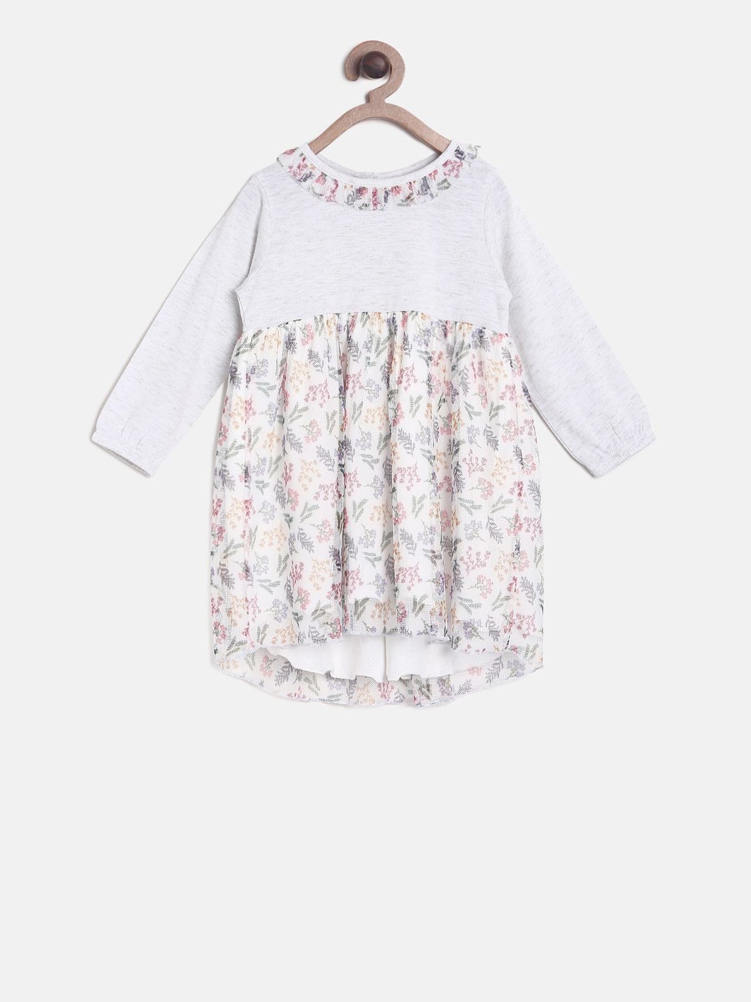 

MINI KLUB Girls Multicoloured Self Design Empire Dress, Multi