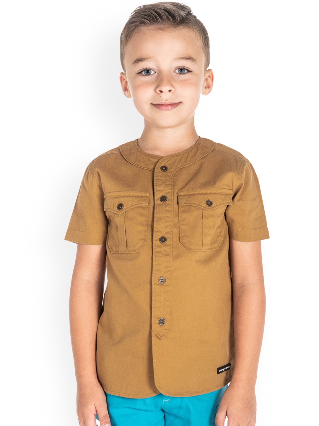 

Cherry Crumble Boys Brown Regular Fit Solid Casual Shirt