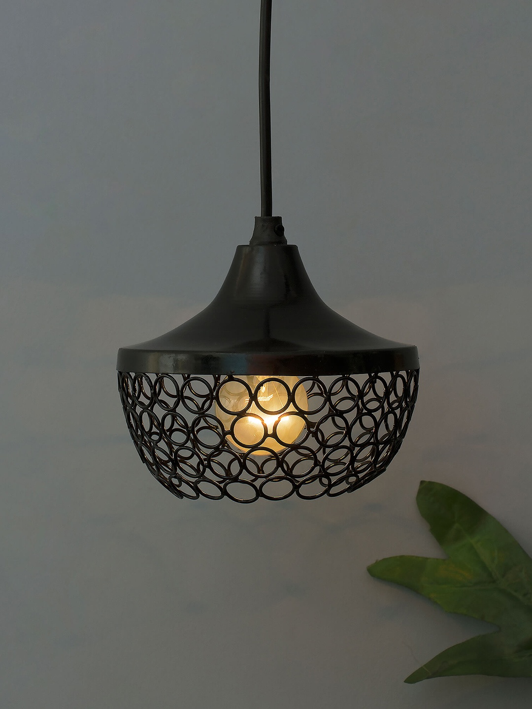 

Homesake Black Self Design Handcrafted Goblet Hanging Light