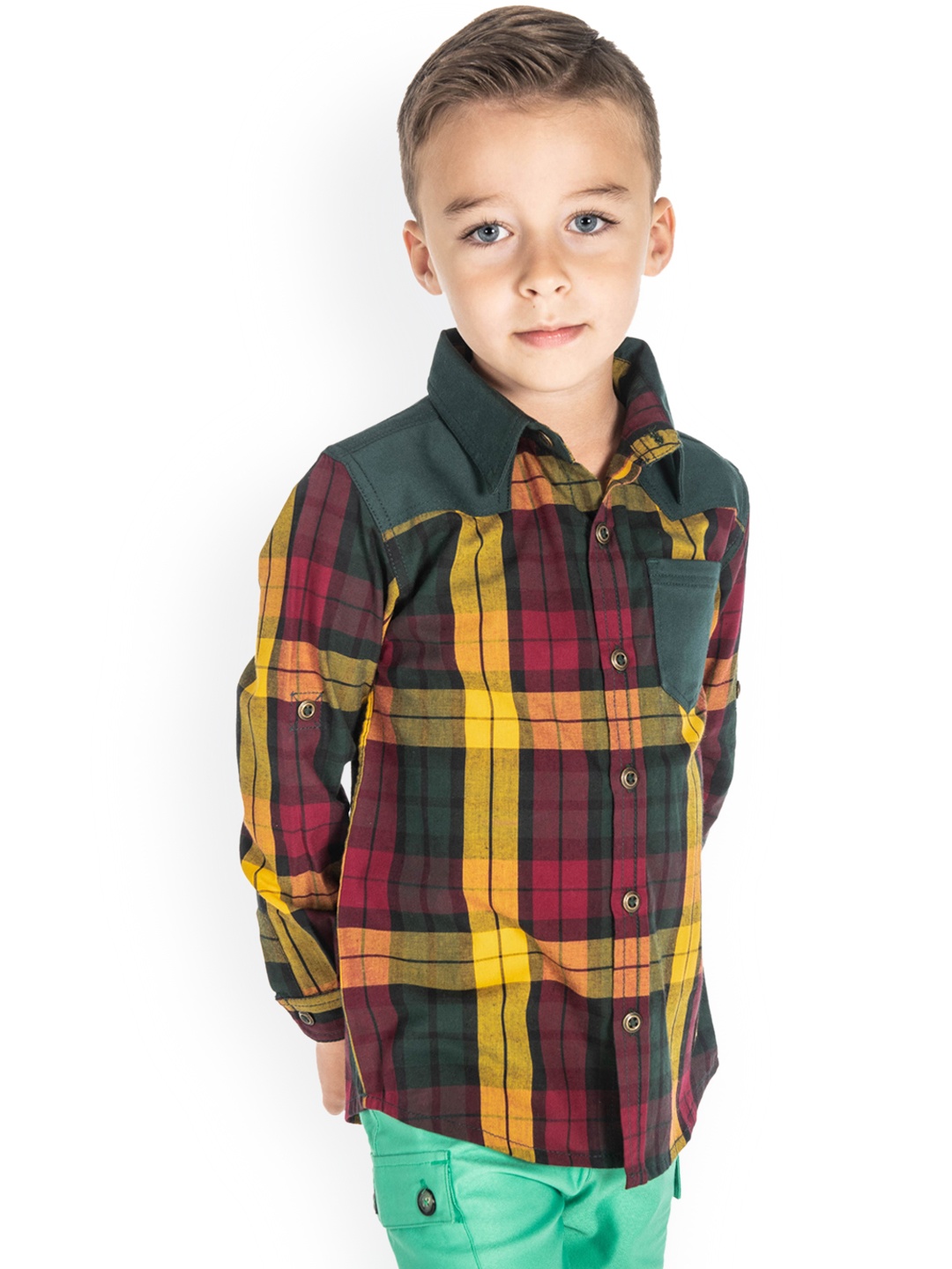

Cherry Crumble Boys Multicoloured Regular Fit Checked Casual Shirt, Multi