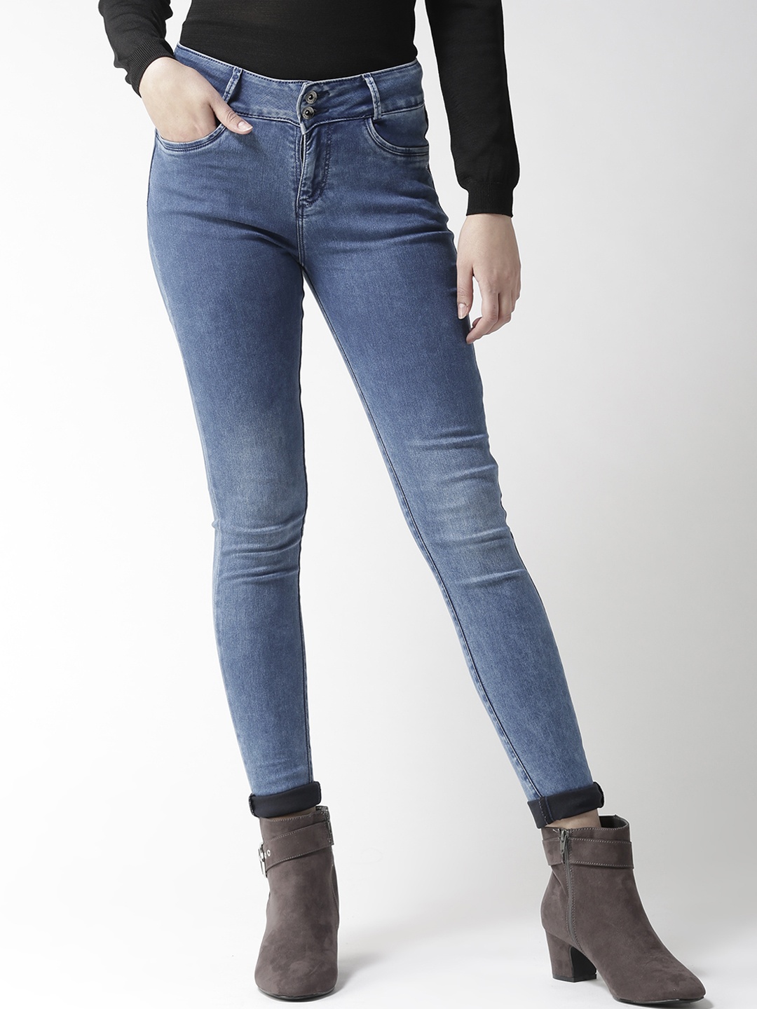 

Xpose Women Blue Skinny Fit High-Rise Clean Look Stretchable Jeans
