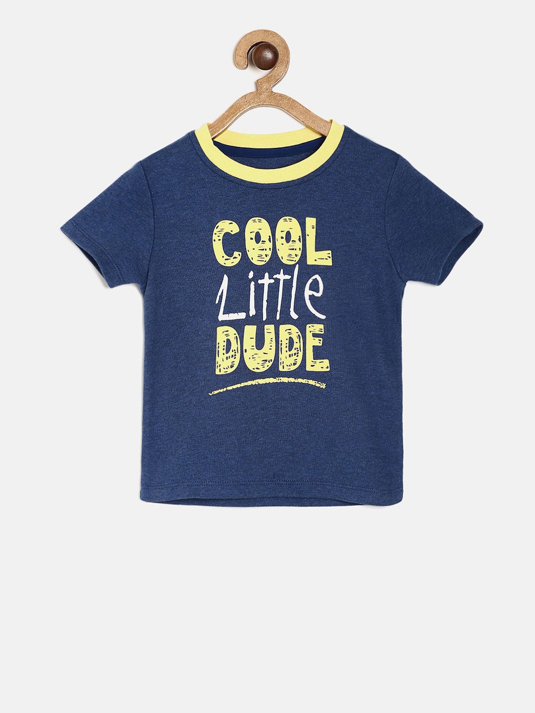 

MINI KLUB Boys Blue Printed Round Neck Pure Cotton T-shirt