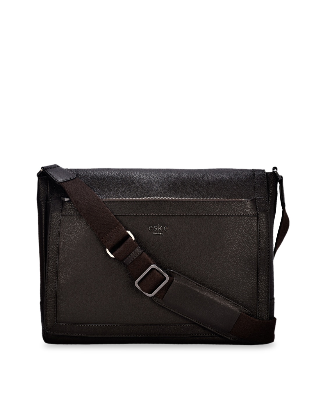 

Eske Men Brown Solid Leather Laptop Bag